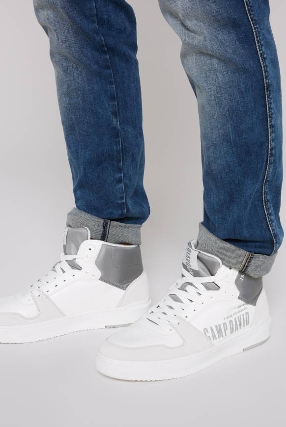 Soccx Hightop Sneaker im Materialmix mit Rubber Logos white Bis zu 55% Rabatt