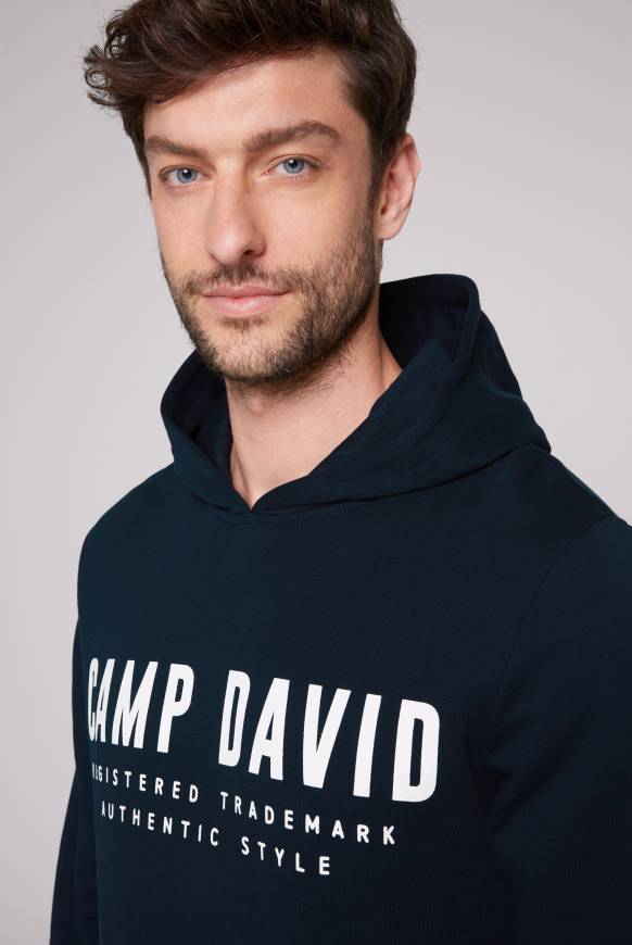 Soccx Basic Hoodie mit Logo Print blue navy Online