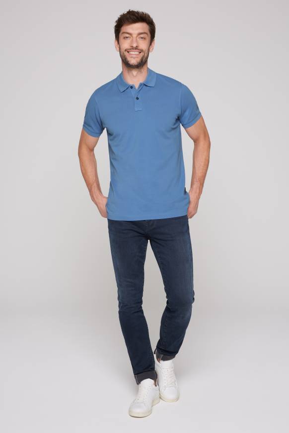 Soccx Basic Pikee-Polo mit Trikotkragen sky blue Auslauf