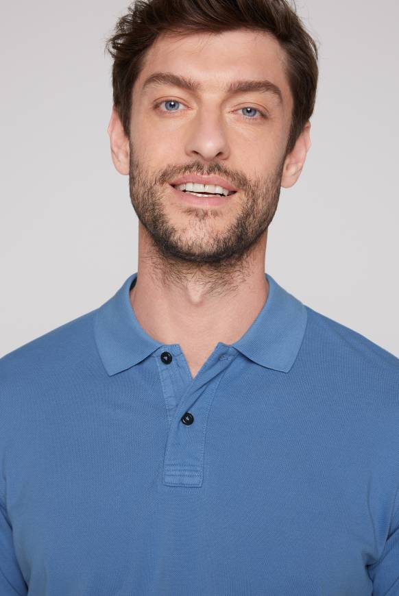 Soccx Basic Pikee-Polo mit Trikotkragen sky blue Auslauf
