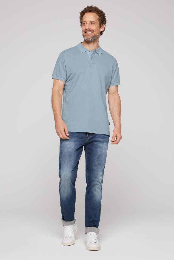 Soccx Basic Pikee-Polo mit Trikotkragen new blue Hotsell