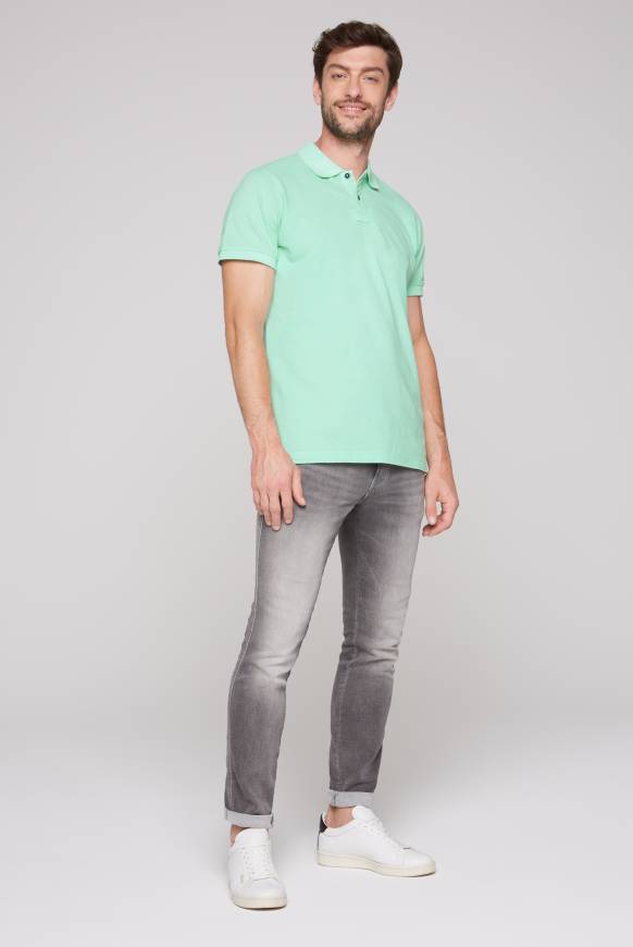Soccx Basic Pikee-Polo mit Trikotkragen sun aqua Schlussverkauf