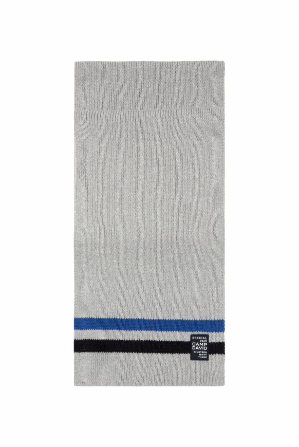 Soccx Rippstrickschal mit Streifen-Details granite melange Heißer Verkauf