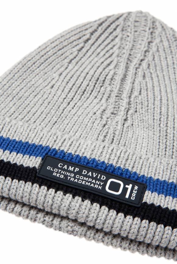 Soccx Rippstrickmütze mit Streifen-Design granite melange Neueste Stile