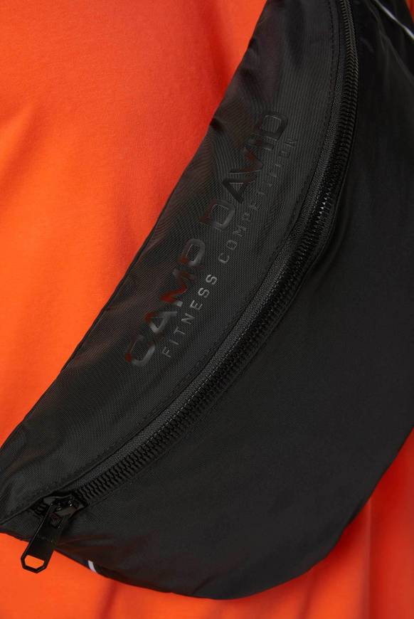Soccx Große Gürteltasche mit Logo Print black Kostenloser Versand international