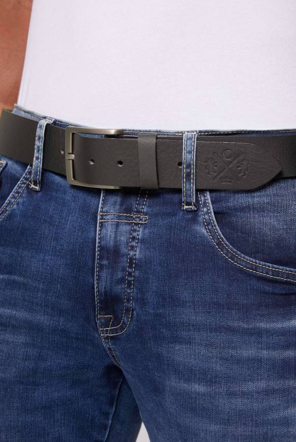 Soccx Ledergürtel mit matter Dornschließe black zollfrei