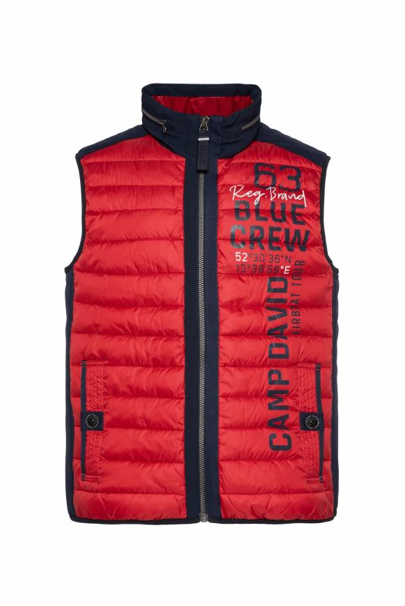 Soccx Leichte Steppweste mit Softshell-Details royal red 4XL Fabrik Onlineshop