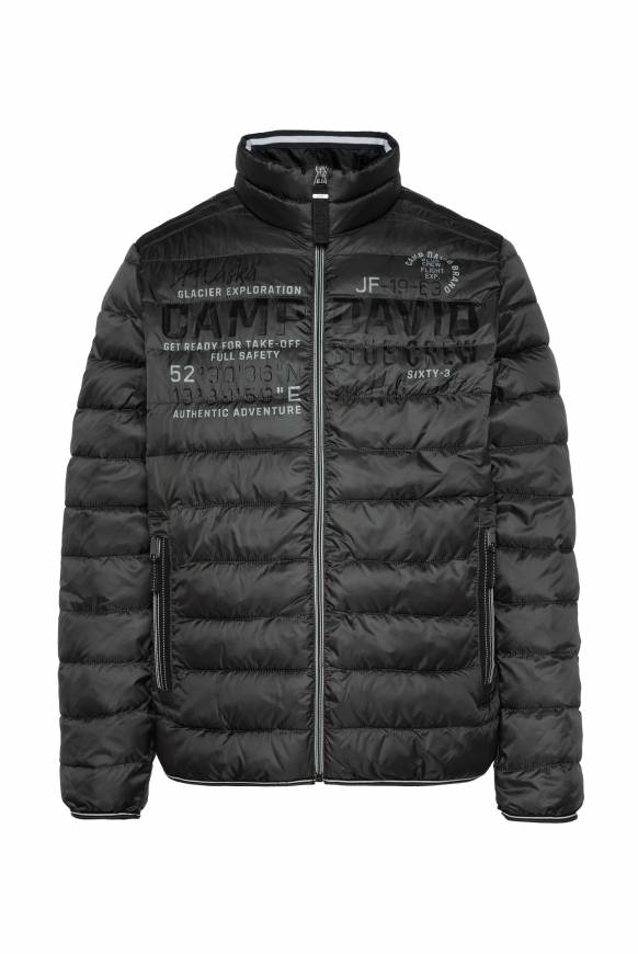 Soccx Leichte Steppjacke mit Logo Prints und Tapes dark anthra 4XL Fabrikpreis