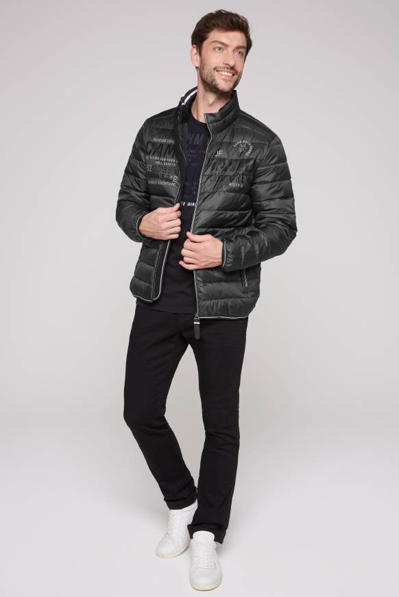 Soccx Leichte Steppjacke mit Logo Prints und Tapes dark anthra 4XL Fabrikpreis