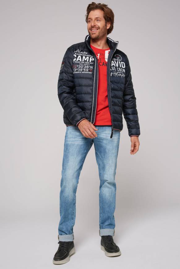Soccx Leichte Steppjacke mit Logo Prints und Tapes blue navy 4XL Sonderangebot