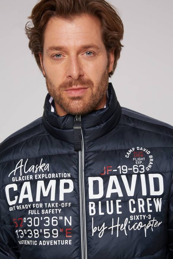 Soccx Leichte Steppjacke mit Logo Prints und Tapes blue navy 4XL Sonderangebot