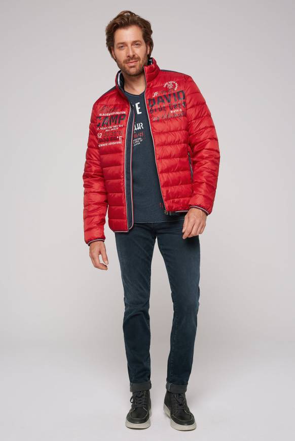 Soccx Leichte Steppjacke mit Logo Prints und Tapes royal red Rabatt