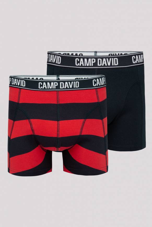 Soccx Boxershorts mit Logo-Bund, 2er-Pack navy uni / navy red stripes Weihnachtsangebot