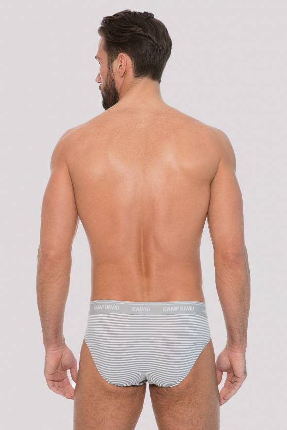 Soccx Slip mit Streifen opticwhite / grey S Online Outlet