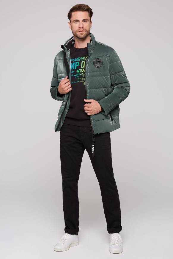 Soccx Steppjacke mit Coating und Zip-Anhänger khale green Nur für heute