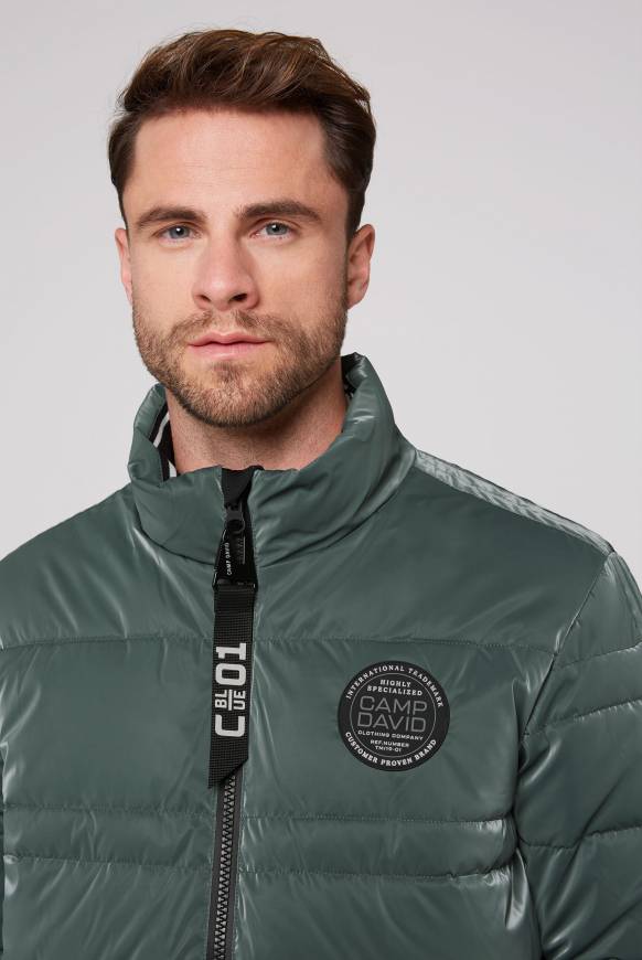 Soccx Steppjacke mit Coating und Zip-Anhänger khale green Nur für heute