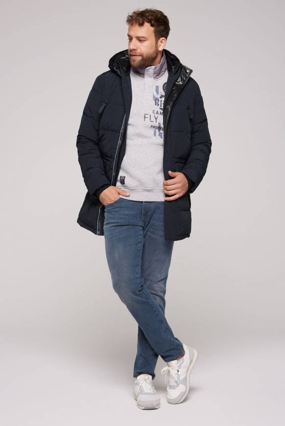 Soccx Stepp-Parka mit Kapuzen-Layering blue navy Discount Store für neue Produkte
