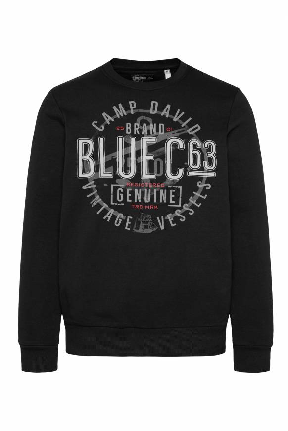 Soccx Sweatshirt mit rundem Label Print black Günstiger Verkauf