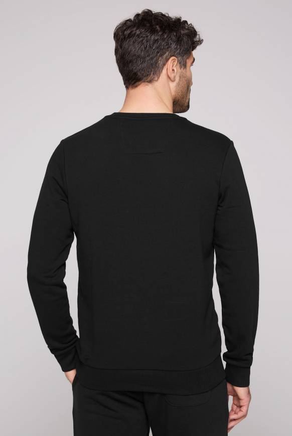 Soccx Sweatshirt mit rundem Label Print black Günstiger Verkauf