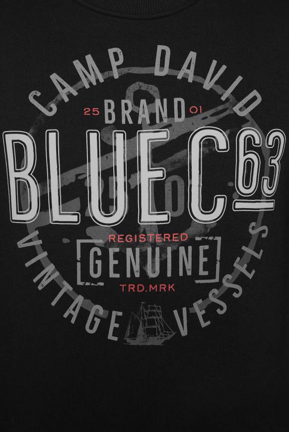Soccx Sweatshirt mit rundem Label Print black Günstiger Verkauf
