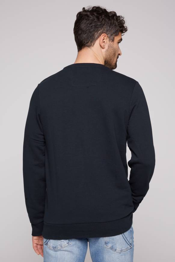 Soccx Sweatshirt mit rundem Label Print blue navy Fabrikverkauf