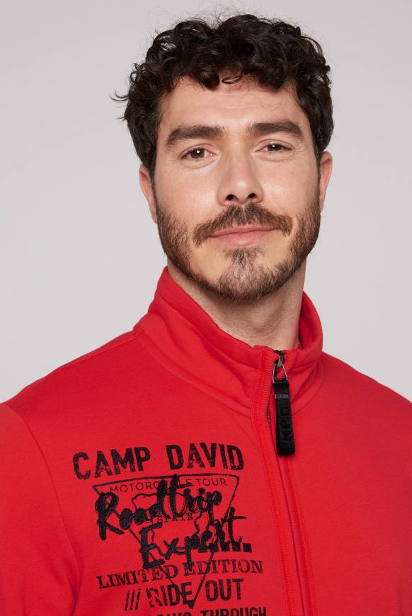 Soccx Sweatjacke mit Print und Stickereien red orange M Meist gekauft