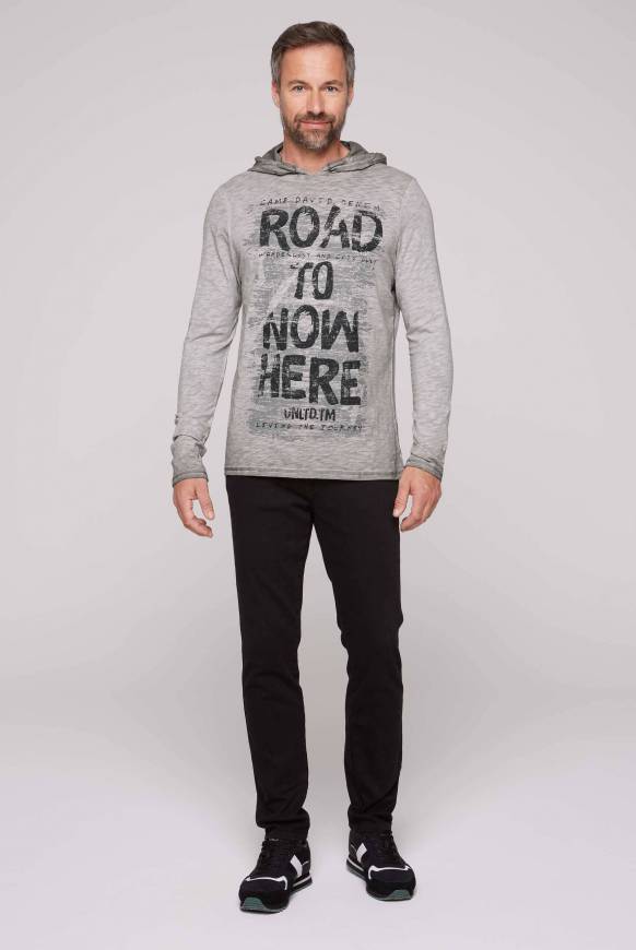 Soccx Langarmshirt mit Kapuze und Vintage Print shadow Sonderangebot
