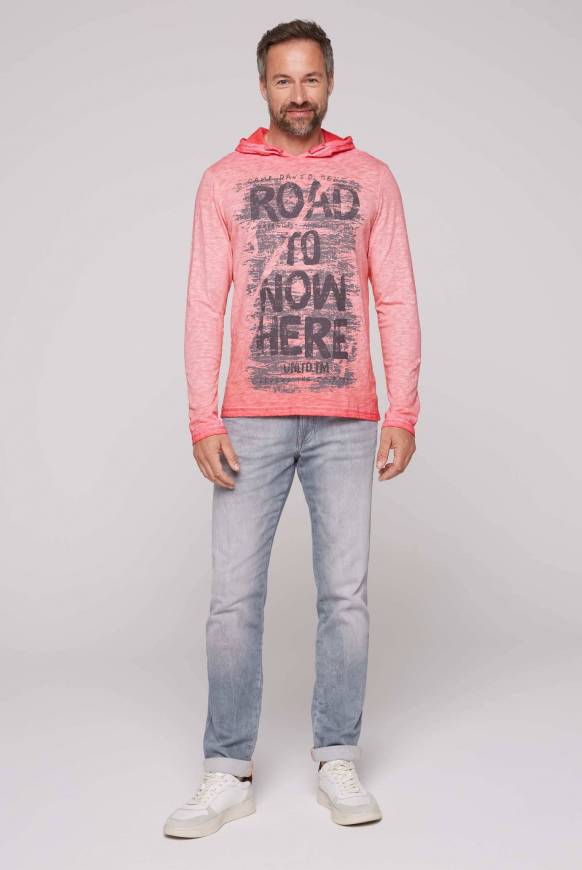 Soccx Langarmshirt mit Kapuze und Vintage Print sunrise Rabatt