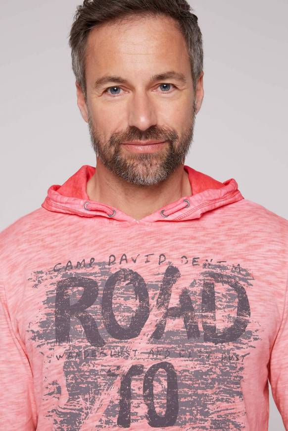 Soccx Langarmshirt mit Kapuze und Vintage Print sunrise Rabatt
