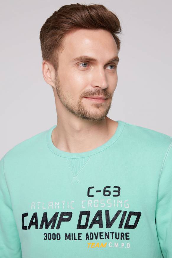 Soccx Sweatshirt Dip Dye mit Puff-Print flash aqua Flash Sale