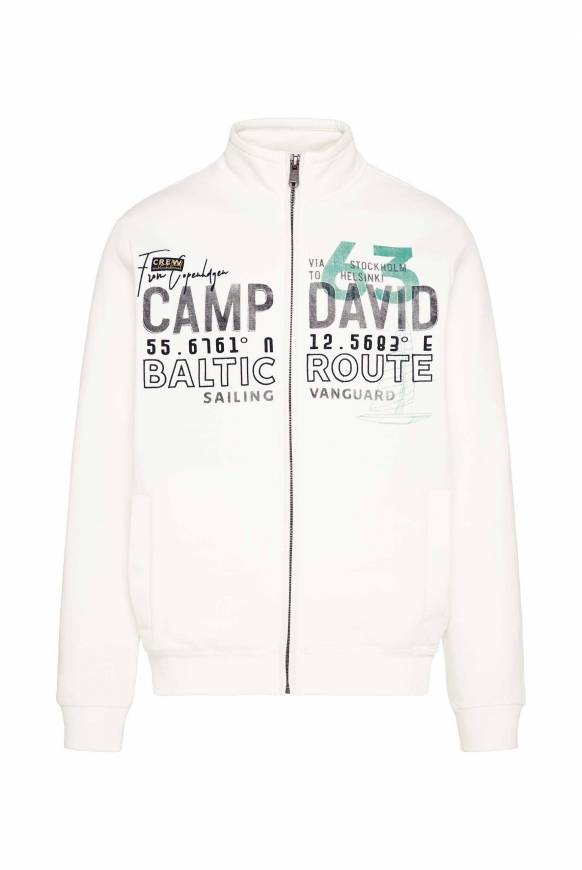 Soccx Sweatjacke mit Logo Print und Stickereien ivory Online Shopping
