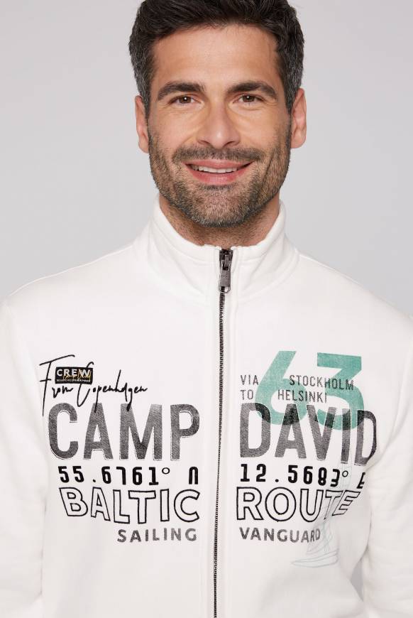 Soccx Sweatjacke mit Logo Print und Stickereien ivory Online Shopping