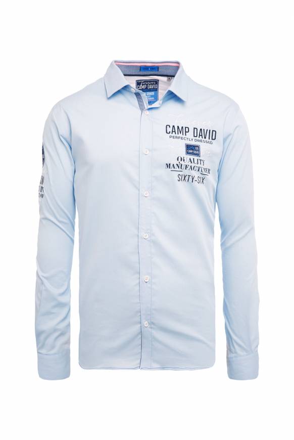 Soccx Hemd mit Webstruktur und Artworks, Regular Fit light blue Cyber Monday