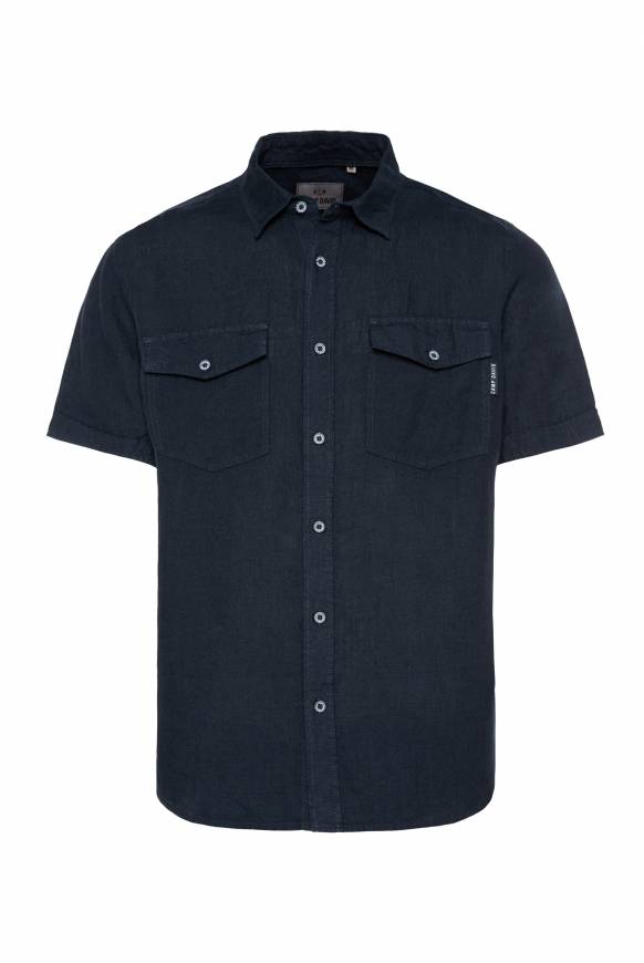 Soccx Leinenhemd mit Klappentaschen blue navy Weihnachtsangebot