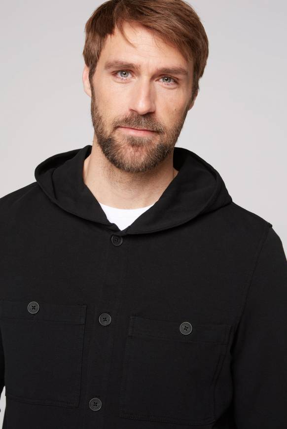 Soccx Overshirt mit Kapuze und Brusttaschen black Lagerräumung