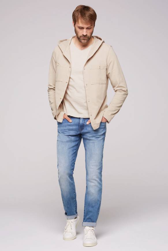 Soccx Overshirt mit Kapuze und Brusttaschen cappuccino Heißer Verkauf