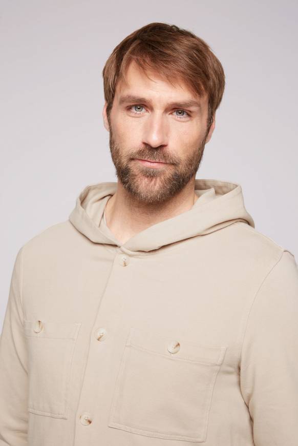 Soccx Overshirt mit Kapuze und Brusttaschen cappuccino Heißer Verkauf