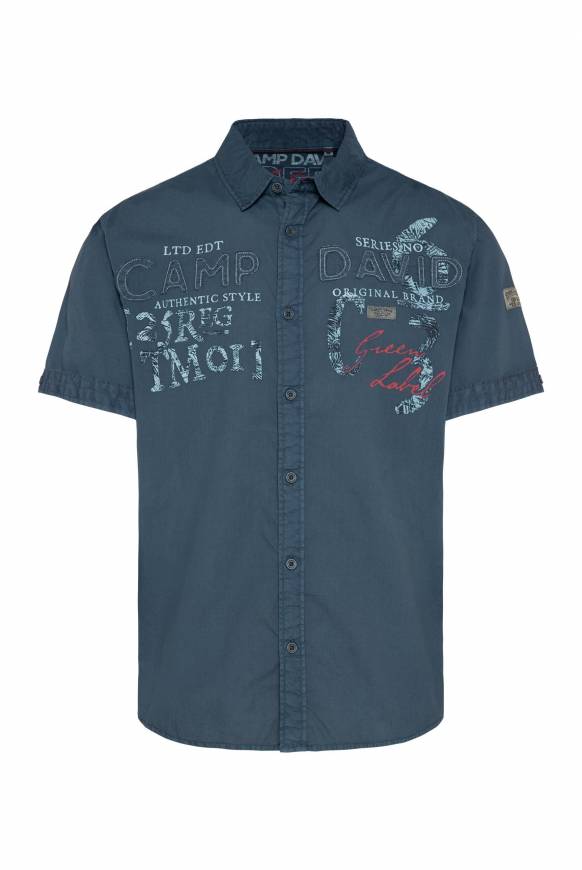 Soccx Leichtes Kurzarmhemd mit Label-Applikationen lazy blue Top Angebot