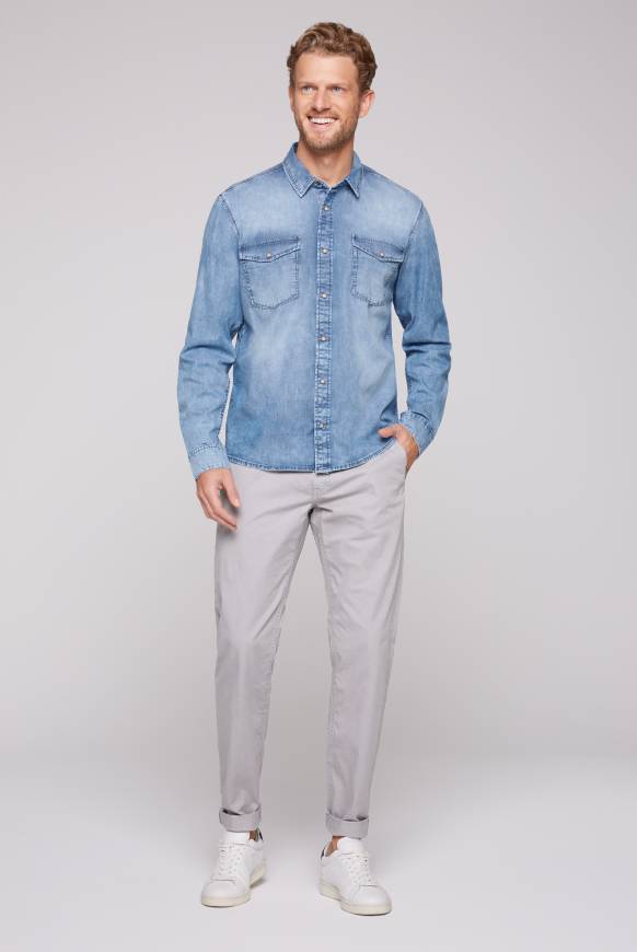 Soccx Hemd aus Denim Regular Fit light blue bleached Zeitlich begrenztes Angebot