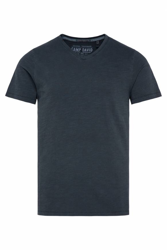 Soccx Basic T-Shirt mit V-Ausschnitt absolute blue Saisonale Angebote