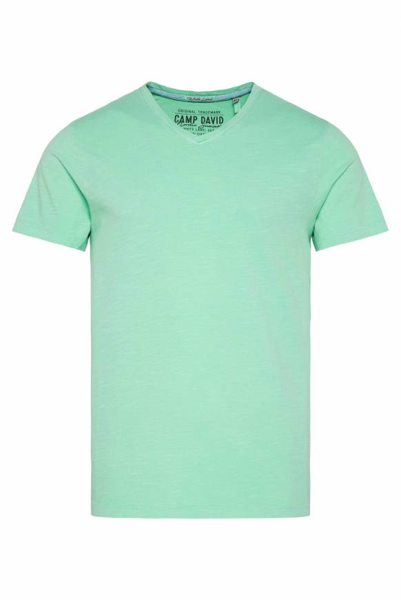 Soccx Basic T-Shirt mit V-Ausschnitt nordic green S Räumungsverkauf