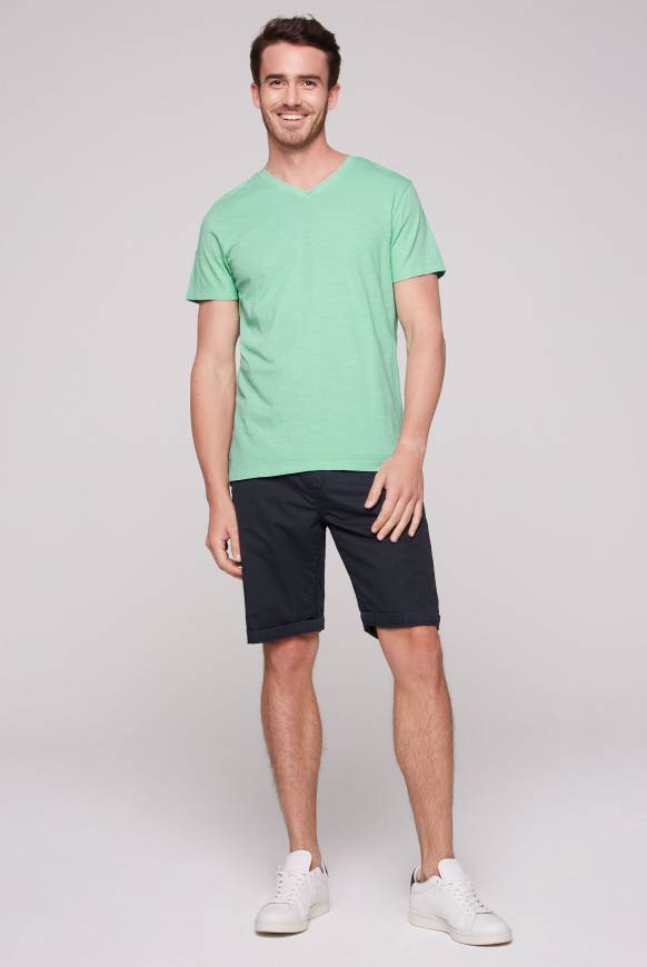 Soccx Basic T-Shirt mit V-Ausschnitt nordic green S Räumungsverkauf