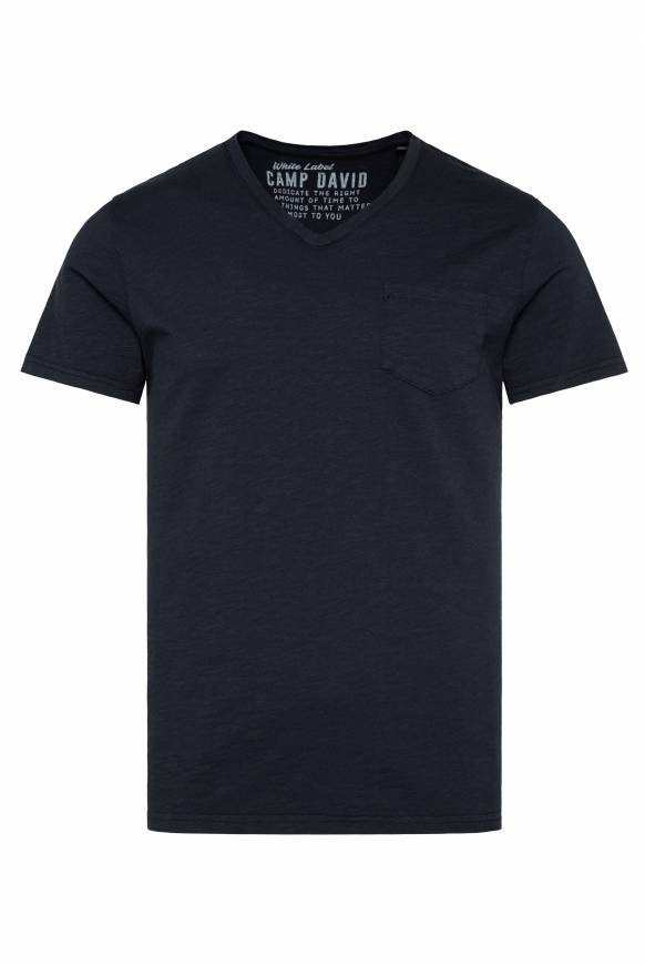 Soccx T-Shirt V-Neck mit Brusttasche blue navy Kauf eins, bekomm eins gratis
