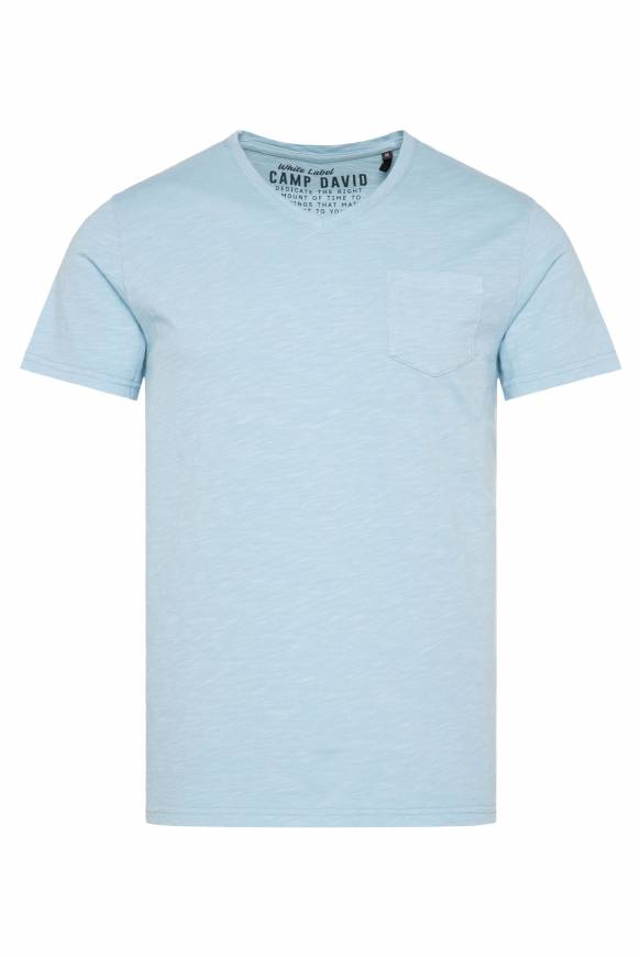 Soccx T-Shirt V-Neck mit Brusttasche summer blue Tägliche Deals