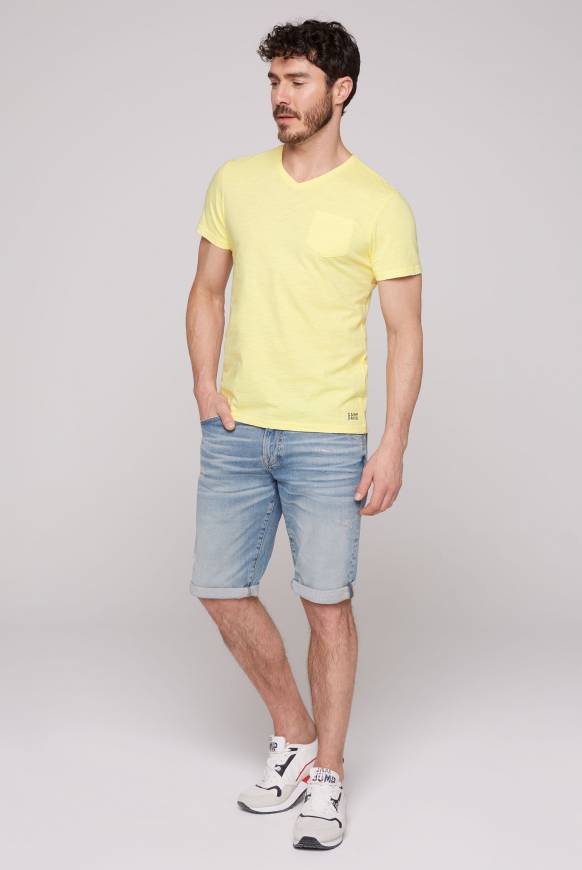 Soccx T-Shirt V-Neck mit Brusttasche sun Sonderangebote