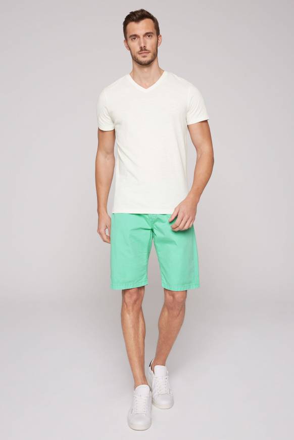 Soccx Basic T-Shirt mit V-Ausschnitt ivory Riesige Ersparnisse