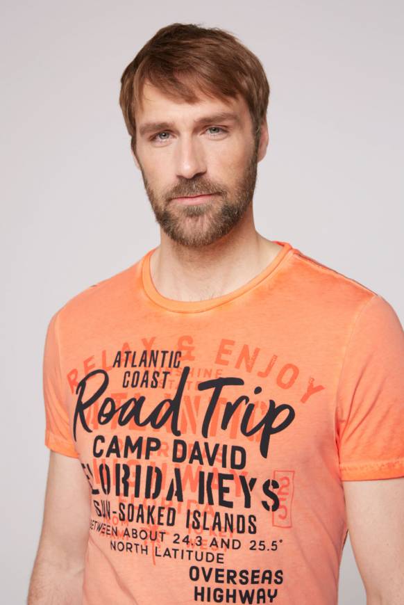 Soccx T-Shirt mit Puff-Print sunshine orange S VIP-Rabatte