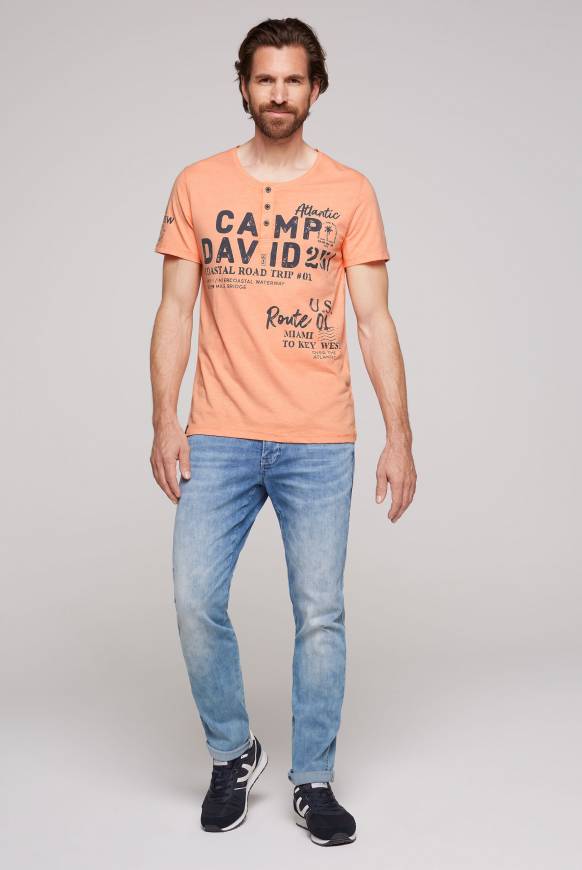Soccx Henley-Shirt mit Logo Prints sunshine orange Tiefpreis
