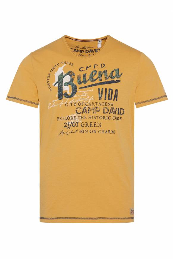 Soccx V-Shirt mit Used-Optik warm sun Kostenlose Rückgabe