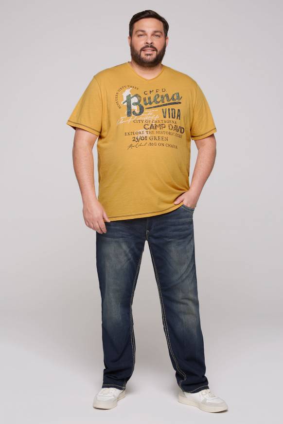 Soccx V-Shirt mit Used-Optik warm sun Kostenlose Rückgabe